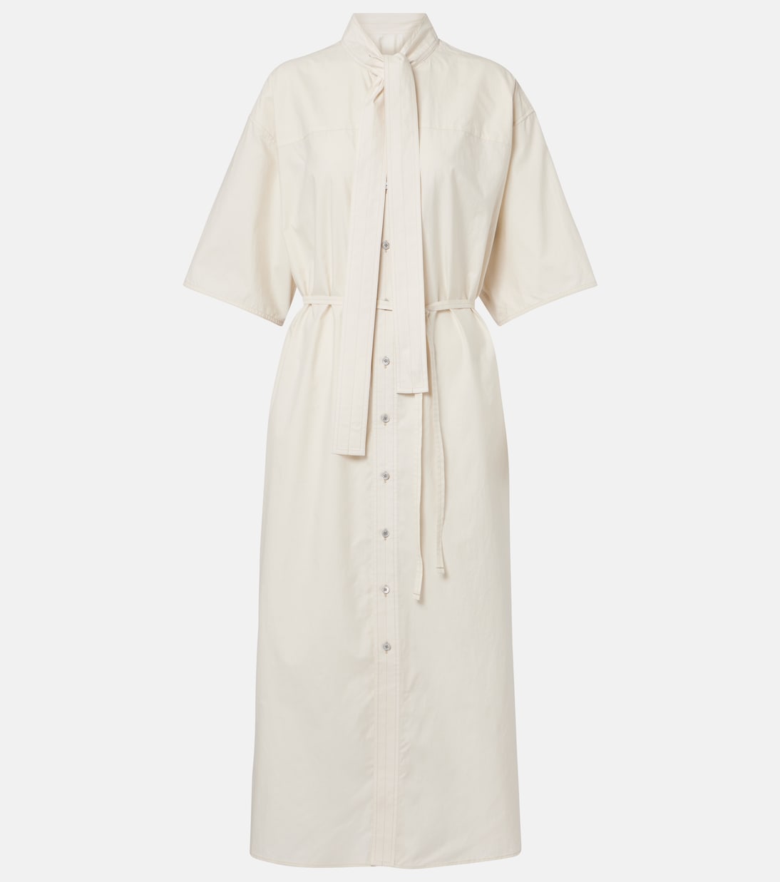 Tie-neck cotton and silk shirt dress | Lemaire