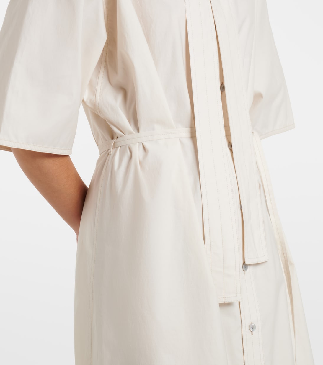 Tie-neck cotton and silk shirt dress | Lemaire