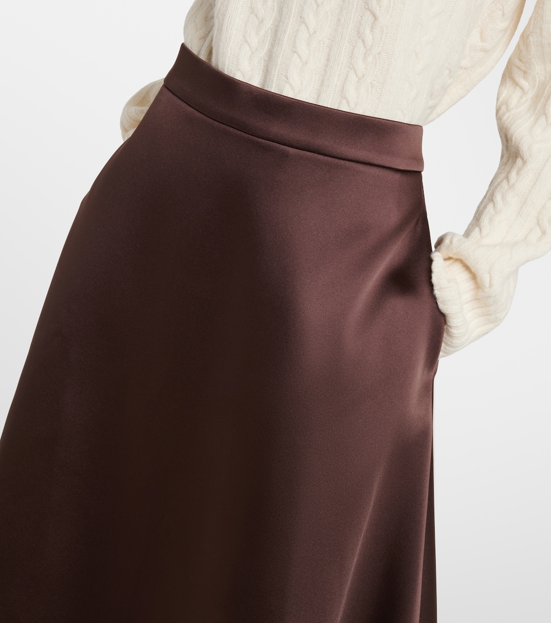 Satin midi skirt | Róhe