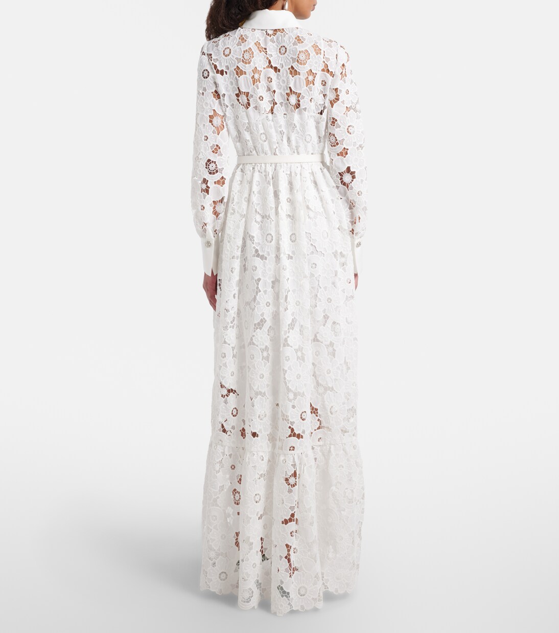 Vestido camisero de encaje guipur | Self-Portrait