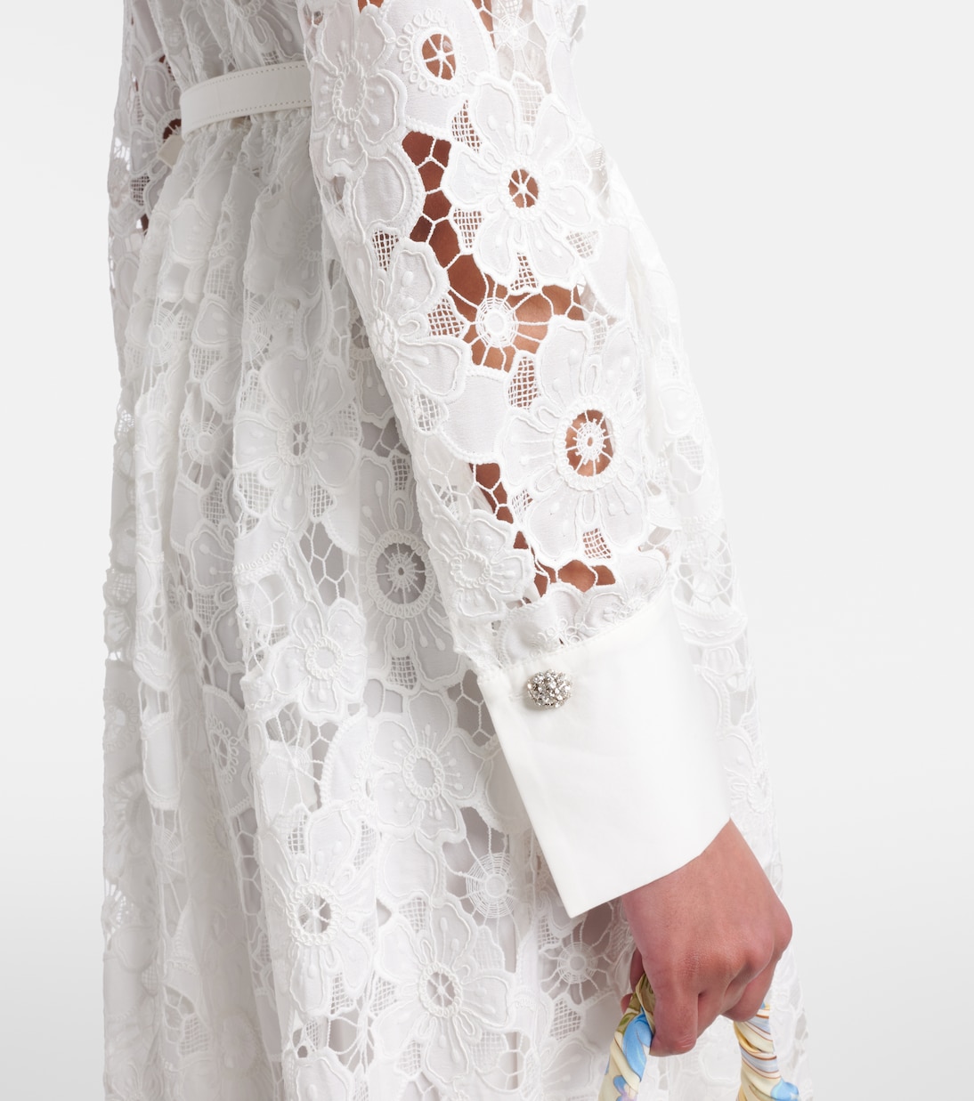 Vestido camisero de encaje guipur | Self-Portrait