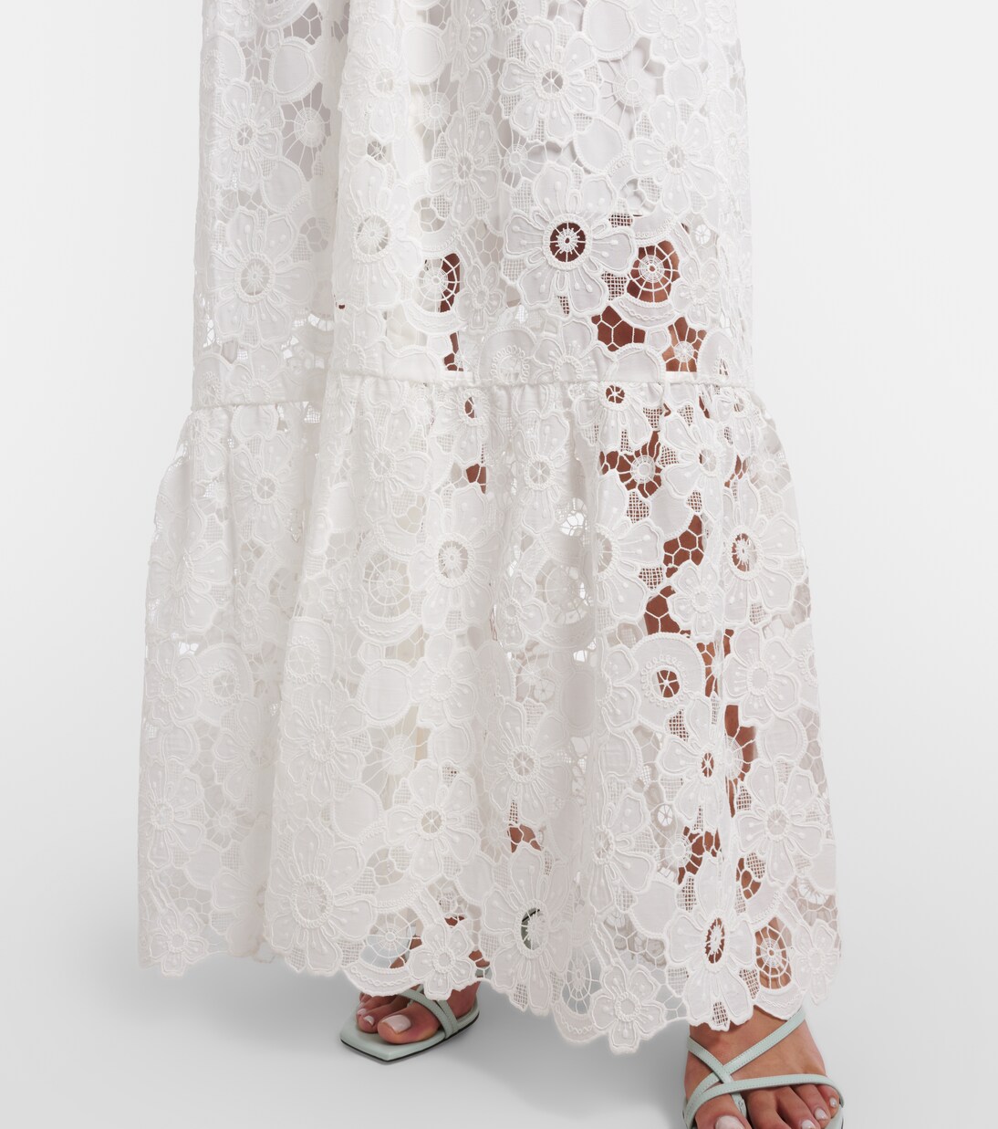 Vestido camisero de encaje guipur | Self-Portrait