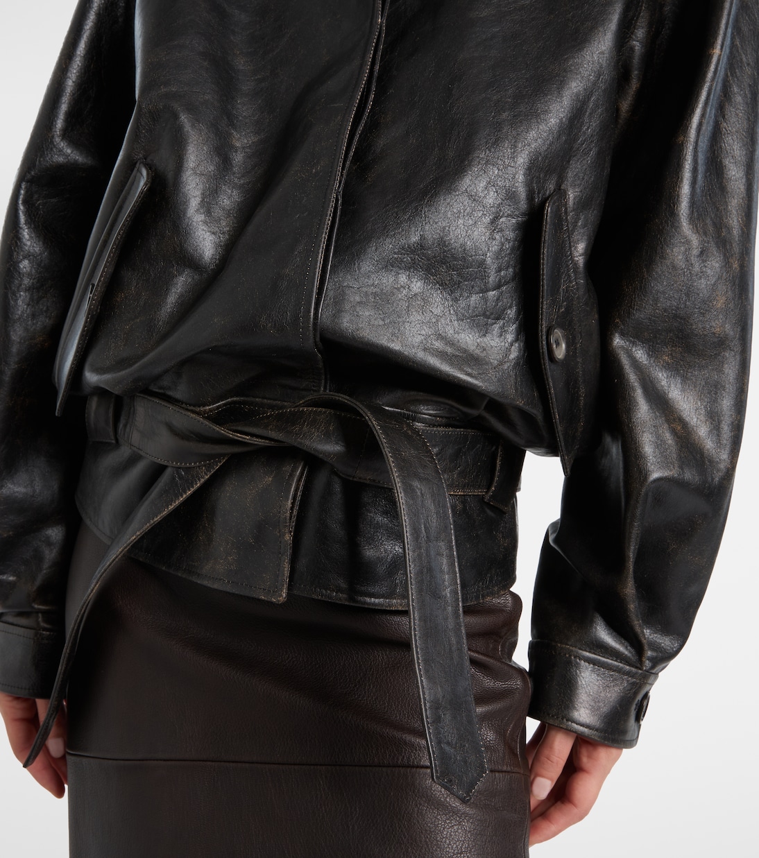 Belted leather jacket | Magda Butrym
