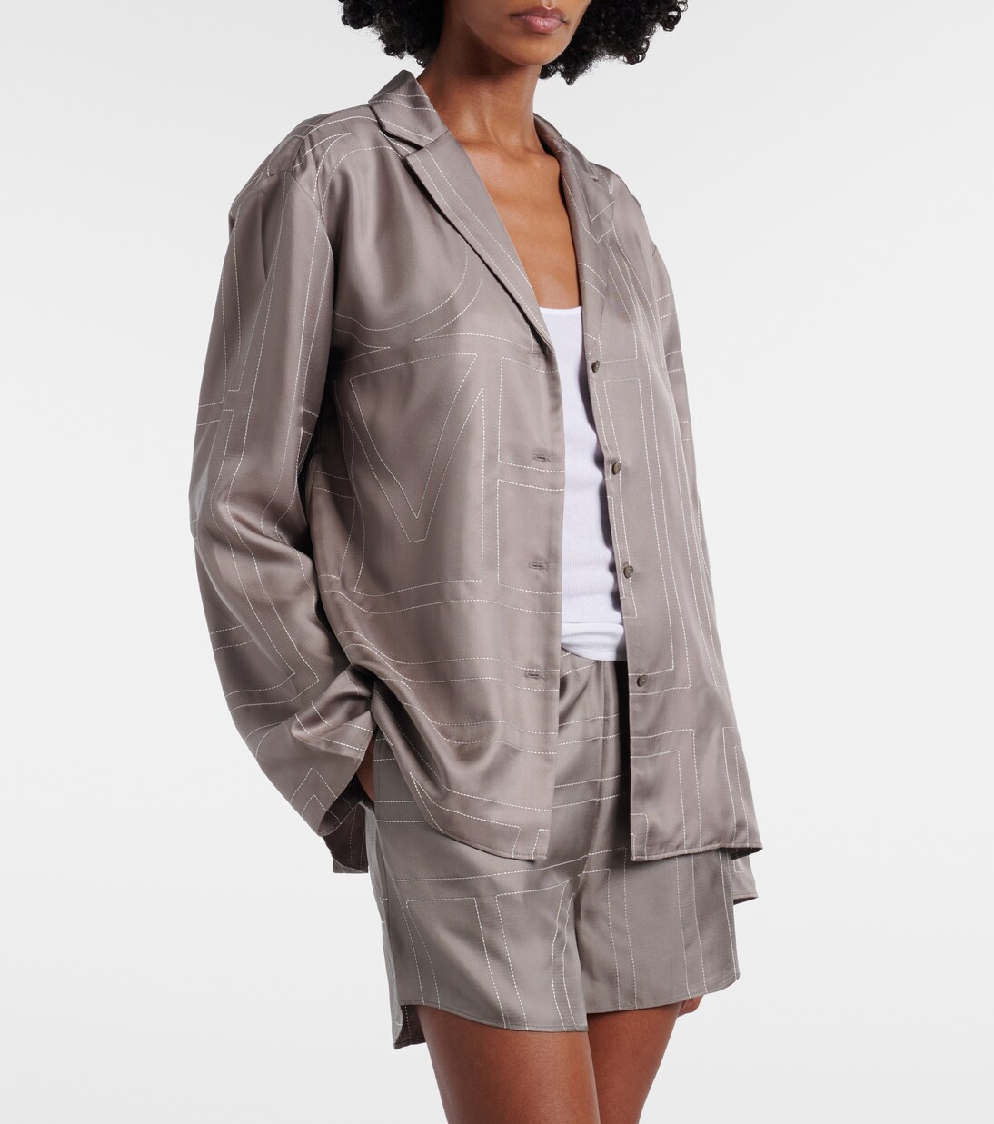 Logo silk twill pajama shirt | Toteme