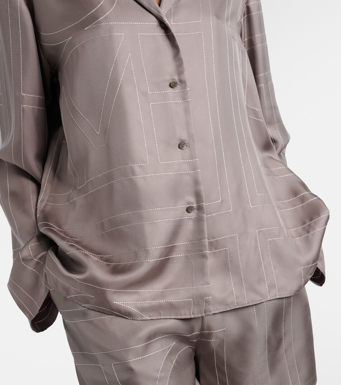 Logo silk twill pajama shirt | Toteme