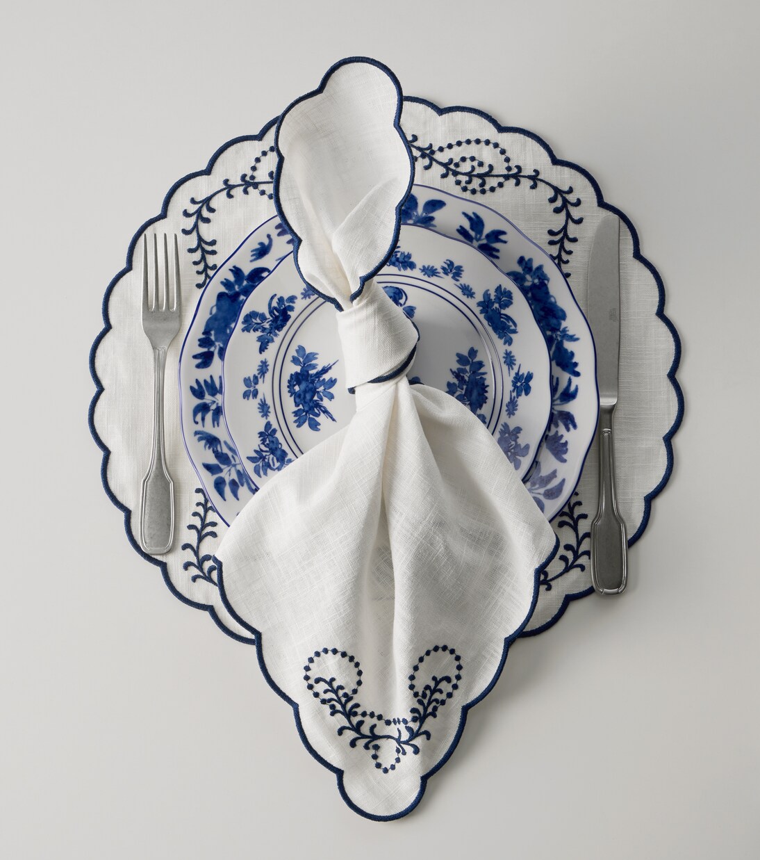 Set di 2 tovaglioli in lino con ricamo | Cabana