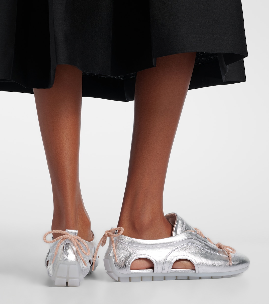 Cutout metallic leather sneakers | Simone Rocha