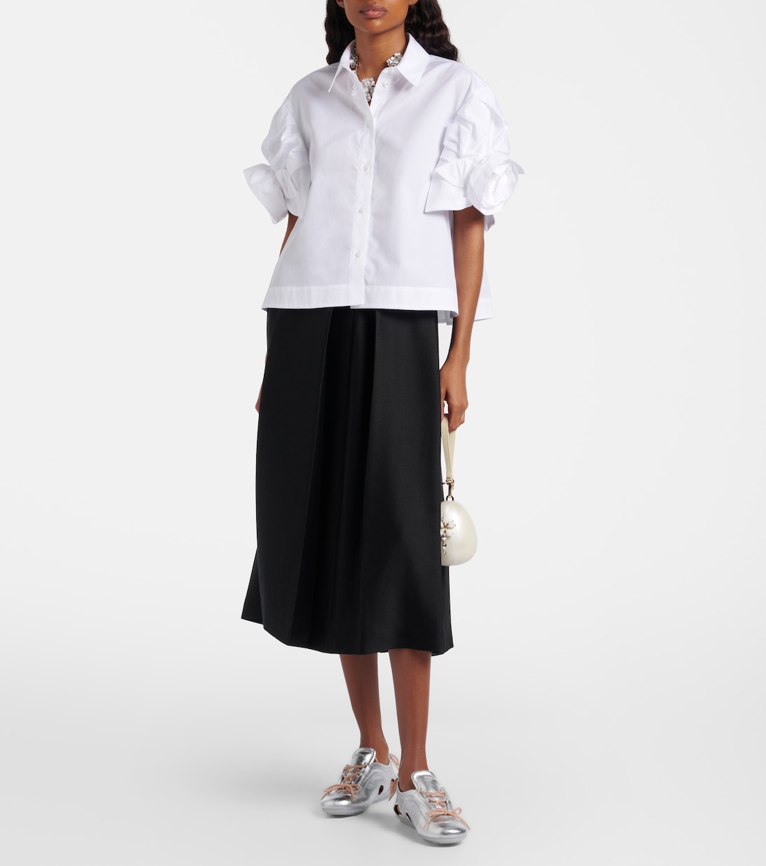 Cutout metallic leather sneakers | Simone Rocha