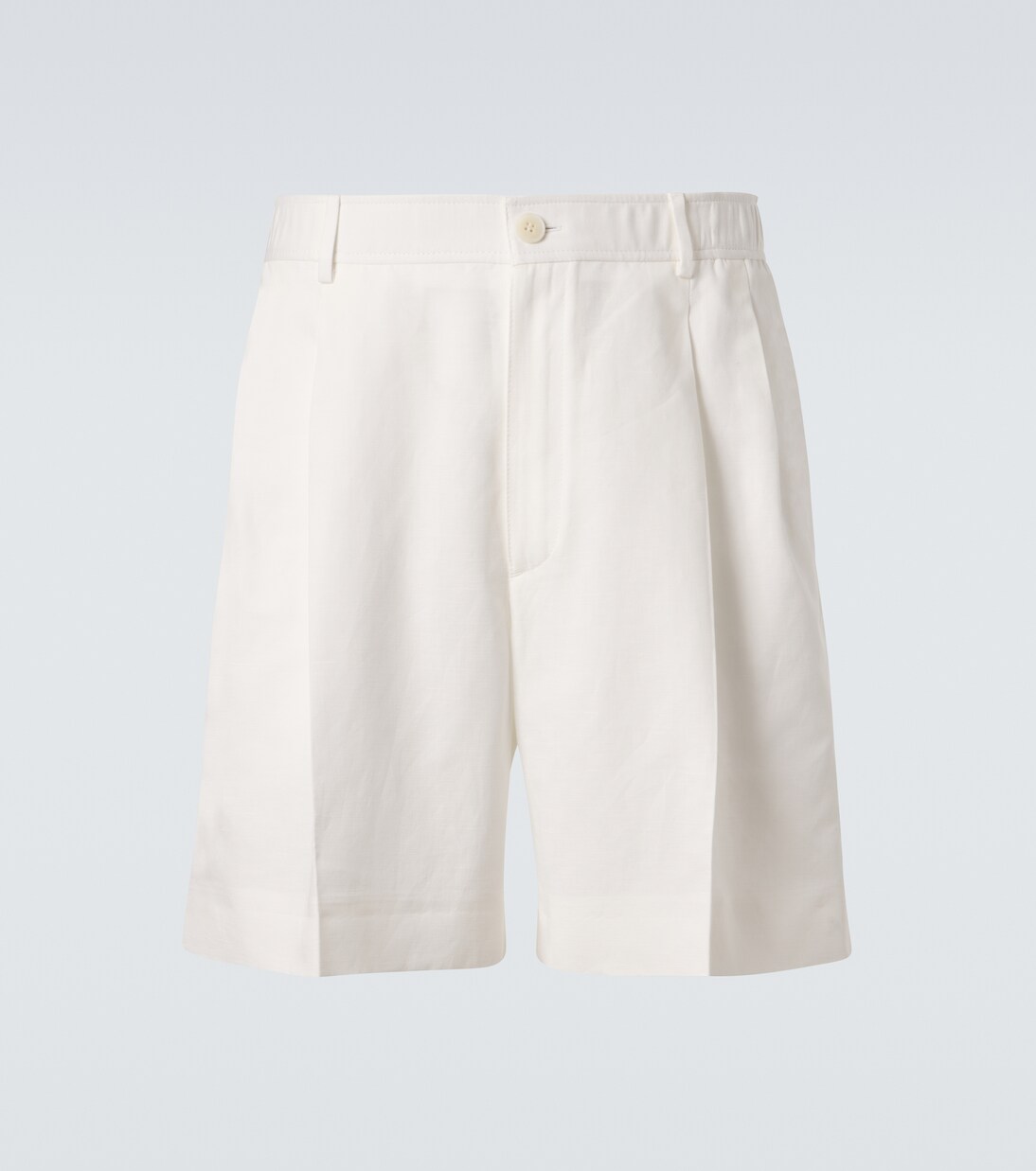 Pleated linen and cotton shorts | Brioni