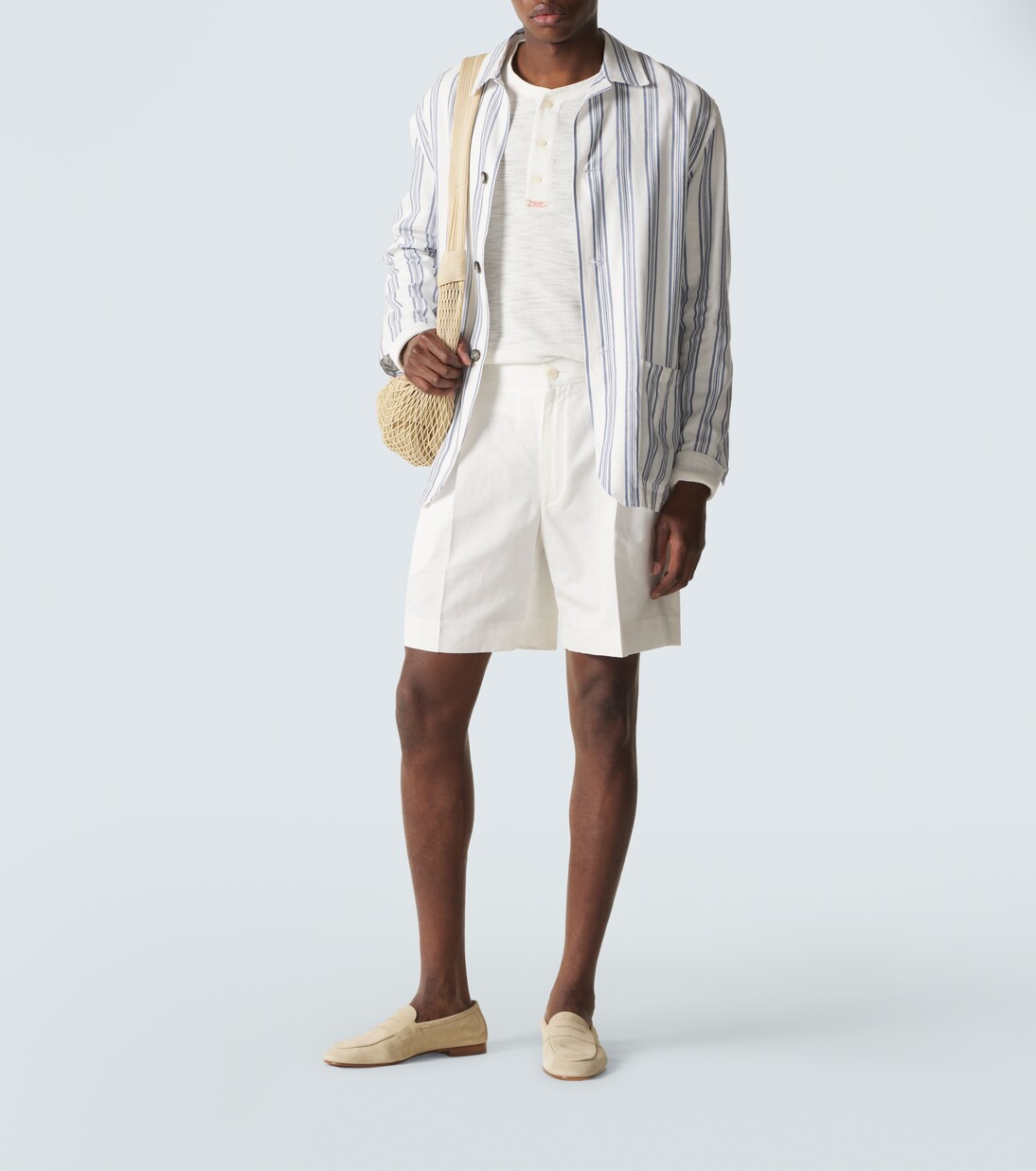 Pleated linen and cotton shorts | Brioni