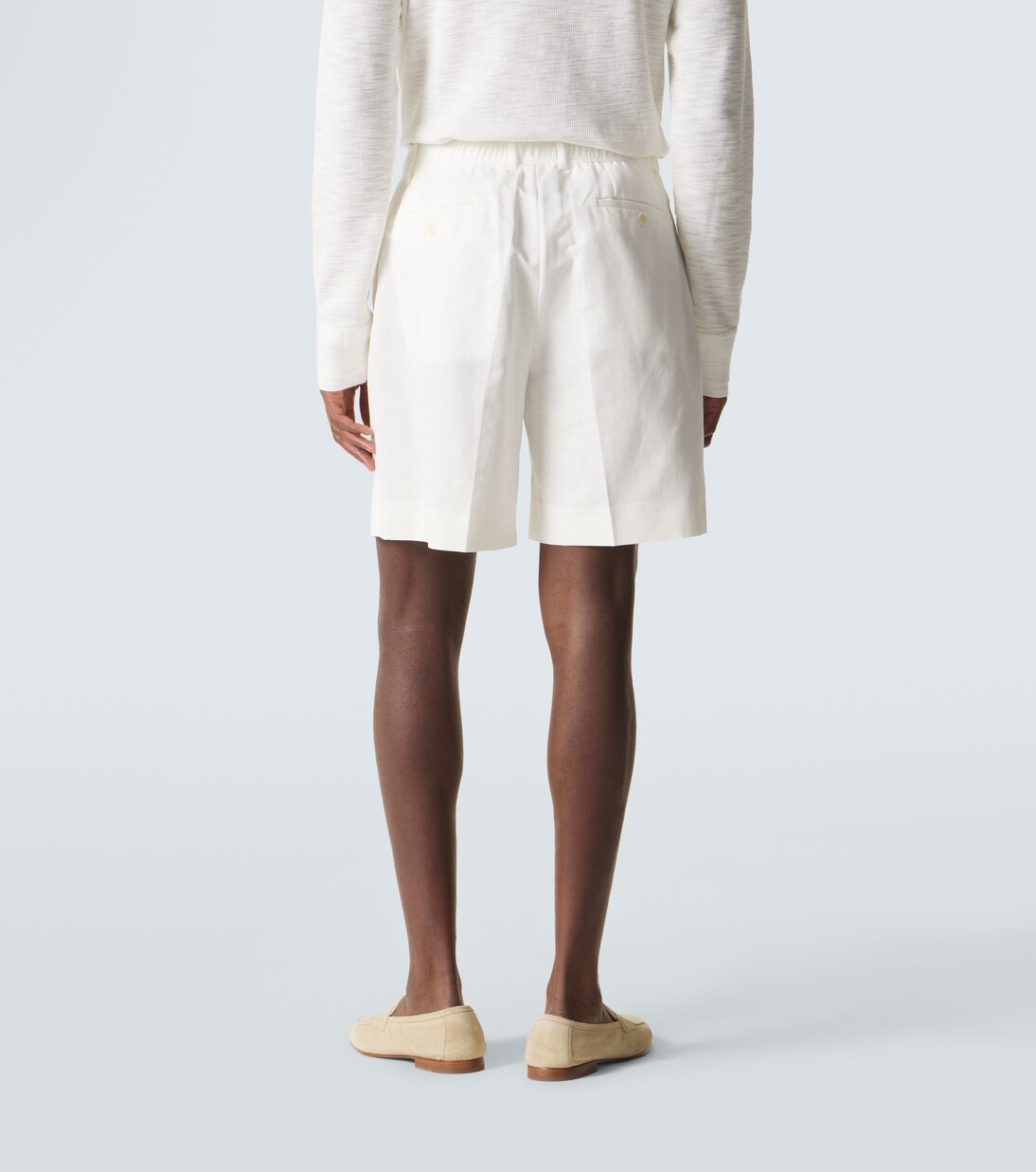Pleated linen and cotton shorts | Brioni