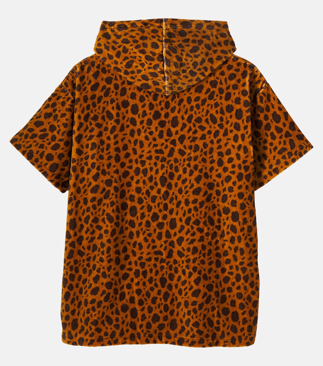 Leopard-print hooded cotton terry towel  | Tinycottons