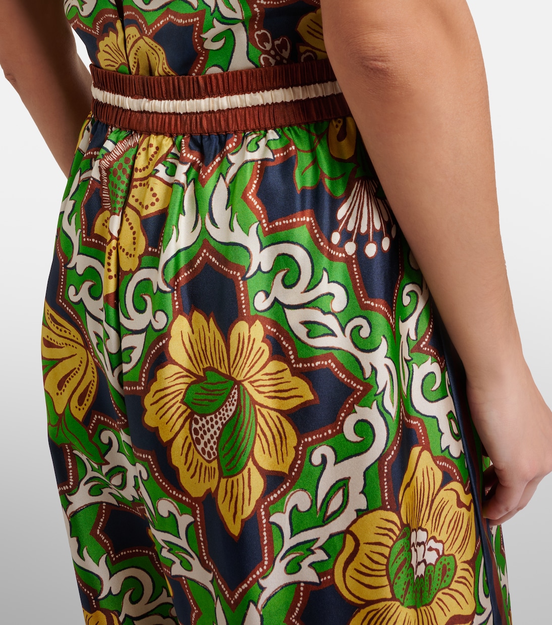 Liana printed silk satin palazzo pants | Alémais