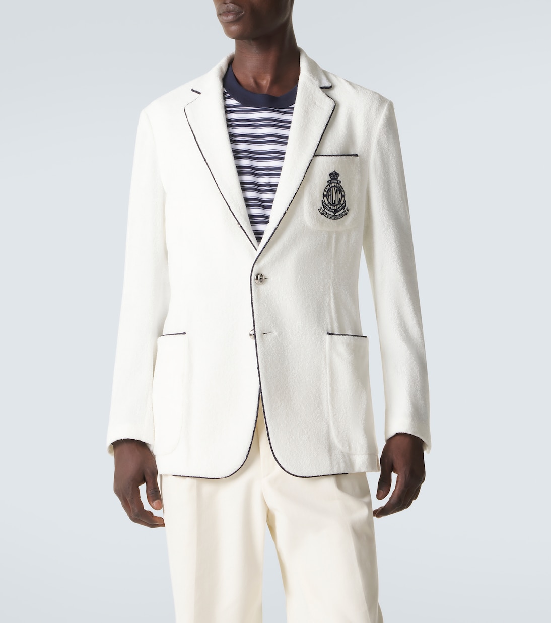 Blazer de rizo de algodón bordado | Ralph Lauren Purple Label