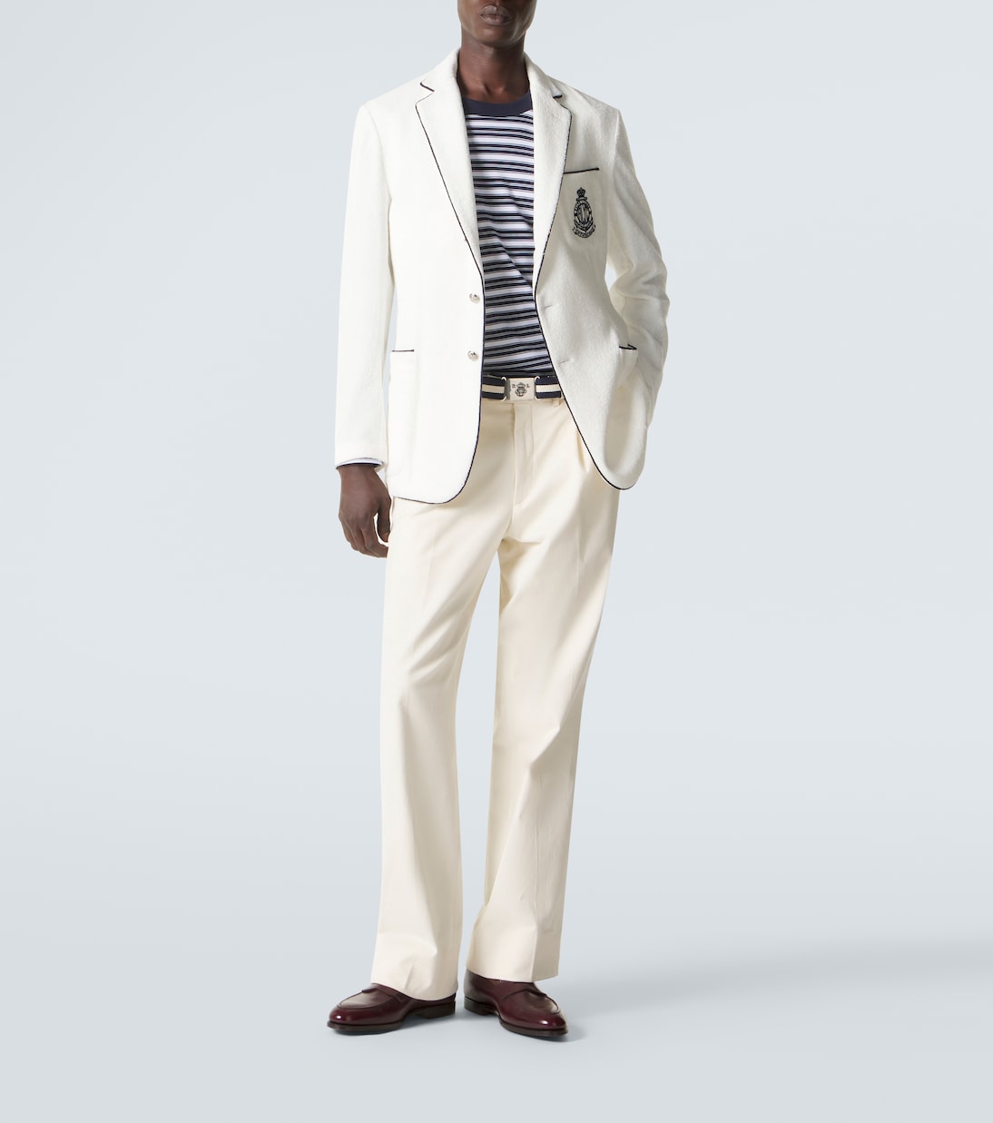 Blazer de rizo de algodón bordado | Ralph Lauren Purple Label