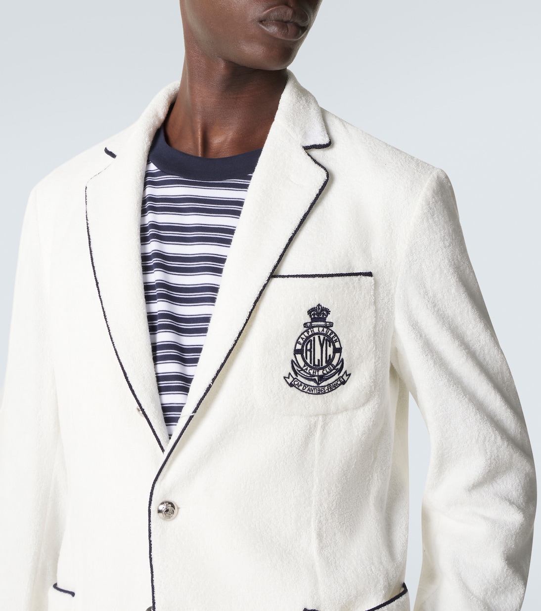 Blazer de rizo de algodón bordado | Ralph Lauren Purple Label