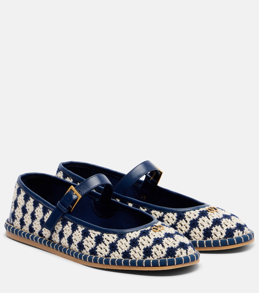 La Cruisette crochet Mary Jane flats | Valentino Garavani