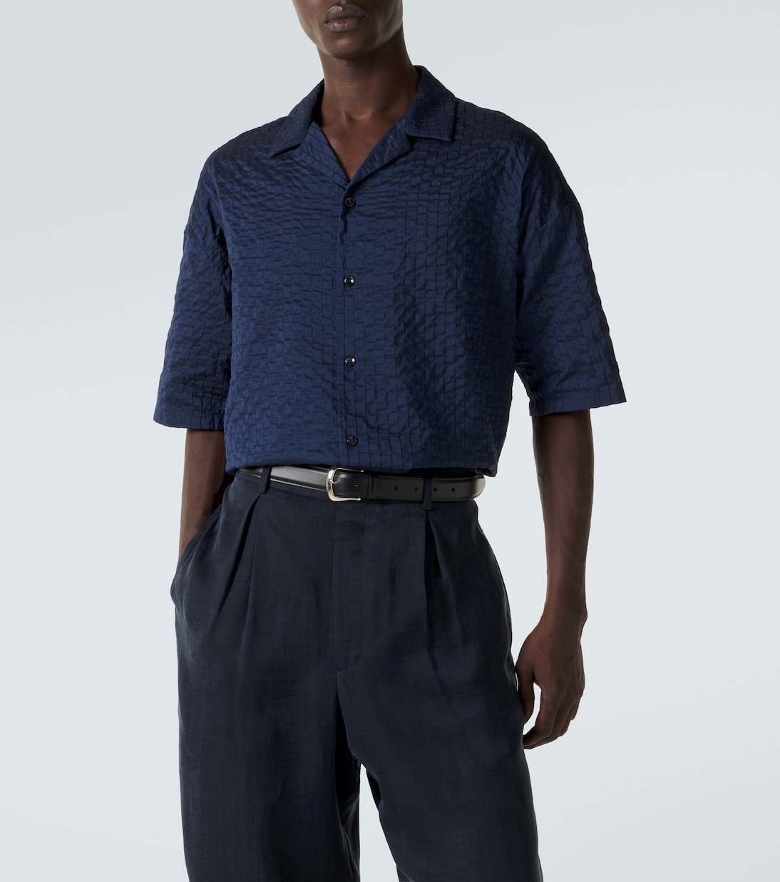 Seersucker bowling shirt | Giorgio Armani