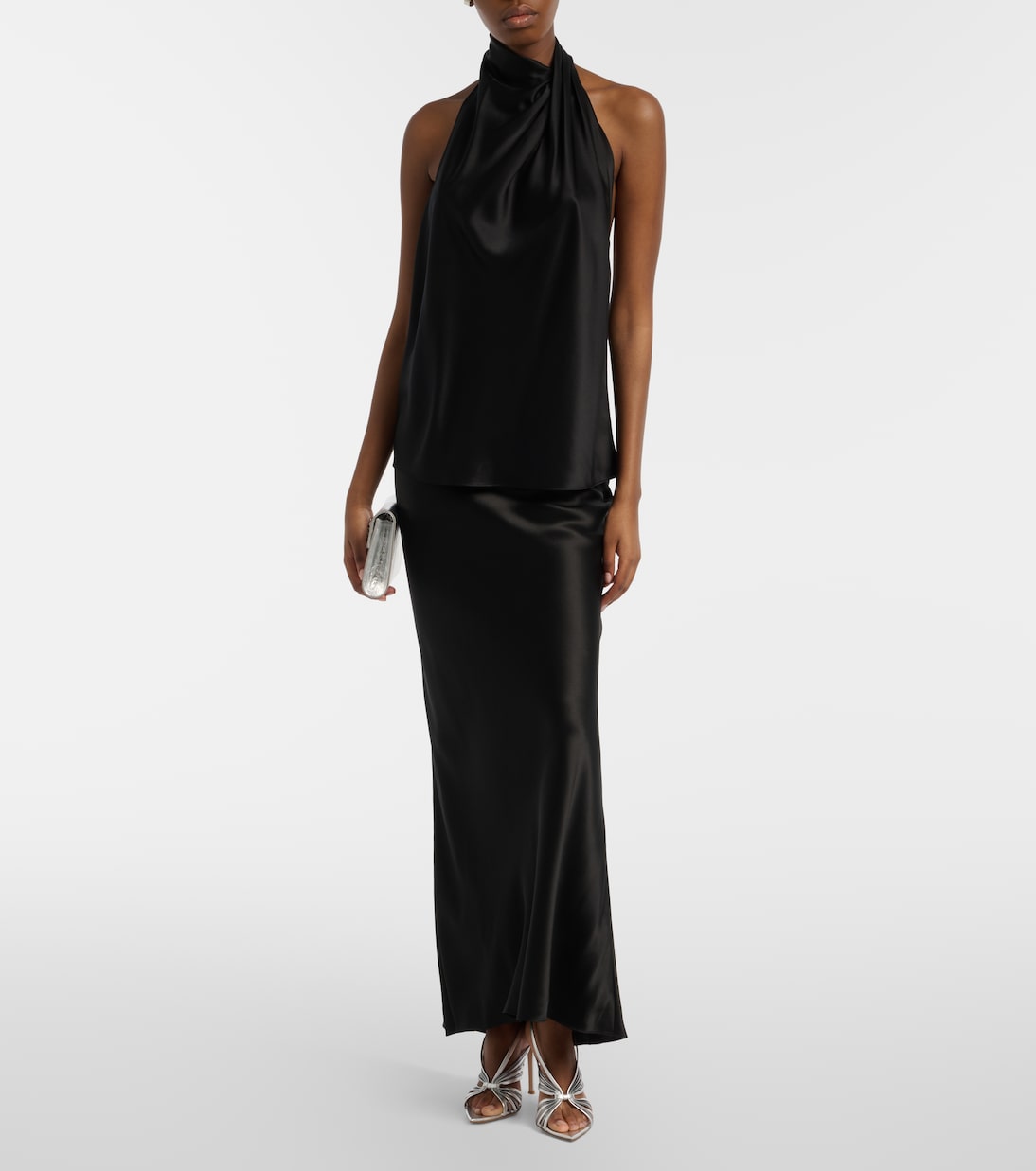 Halterneck silk satin top | The Sei