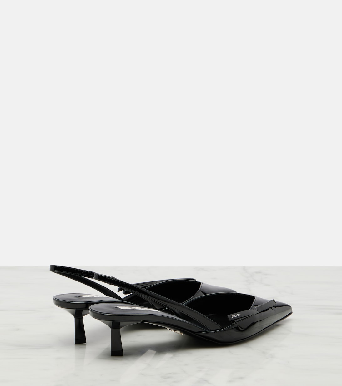 Slingback-Pumps aus Lackleder | Prada