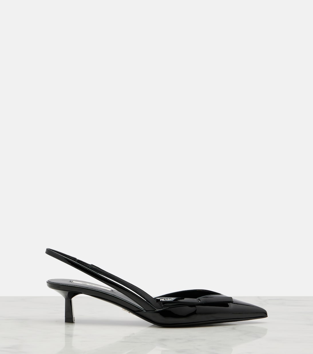 Slingback-Pumps aus Lackleder | Prada