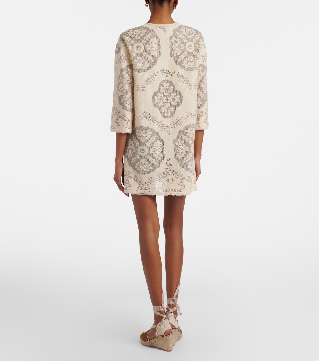 VGold floral cotton-blend tunic | Valentino