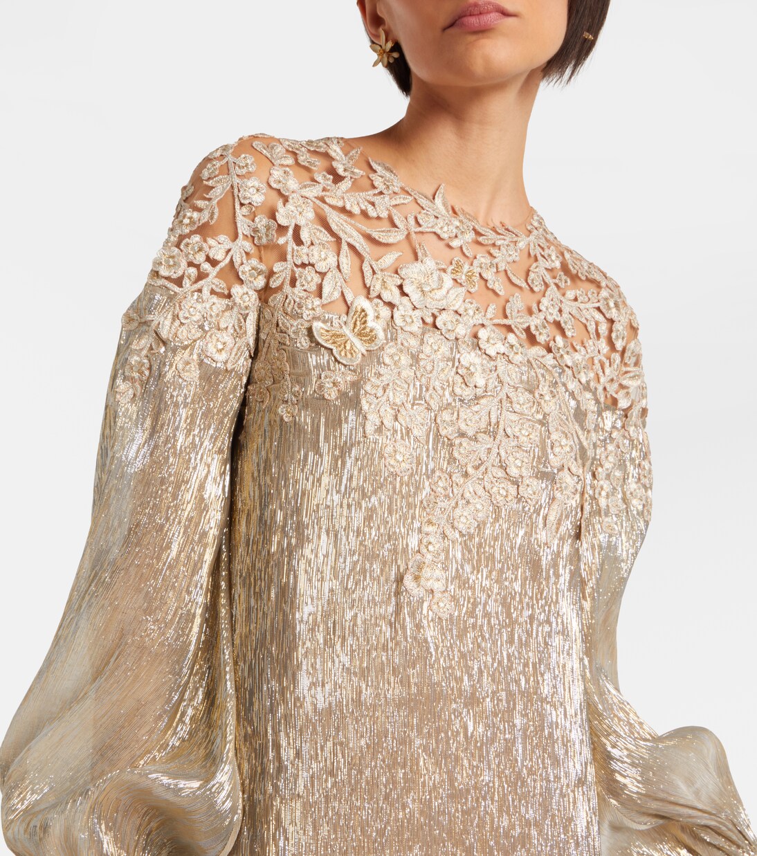 Verzierte Robe aus einem Seidengemisch | Oscar de la Renta