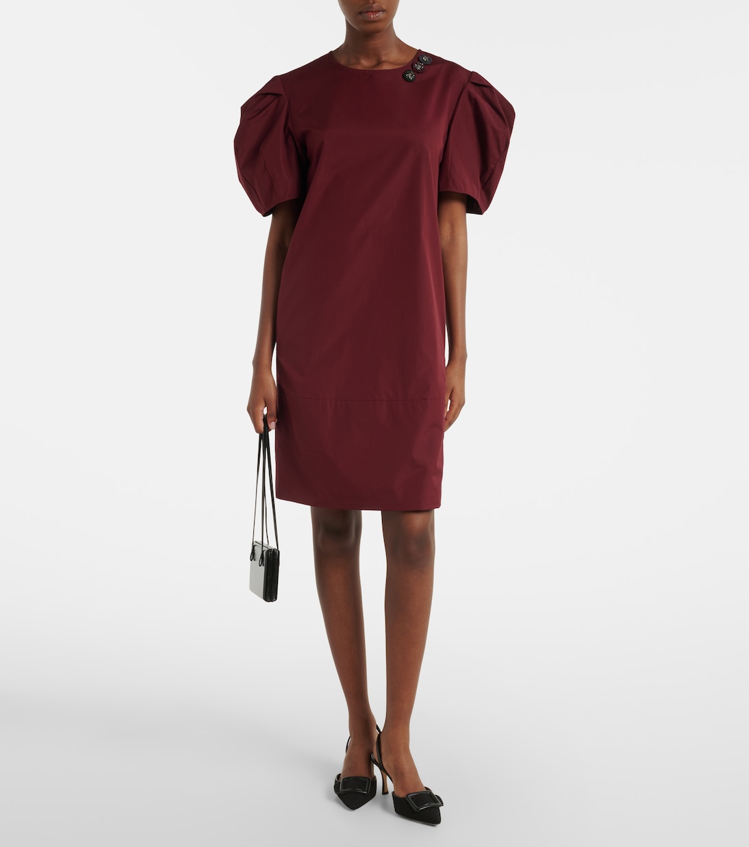Puff-sleeve cotton poplin minidress | 'S Max Mara