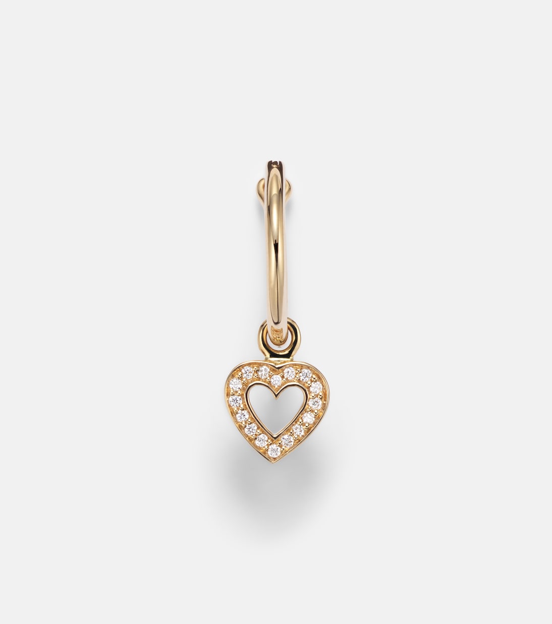 Lettre De Mini Cœur 18kt gold single hoop earring with diamonds | Sophie Bille Brahe