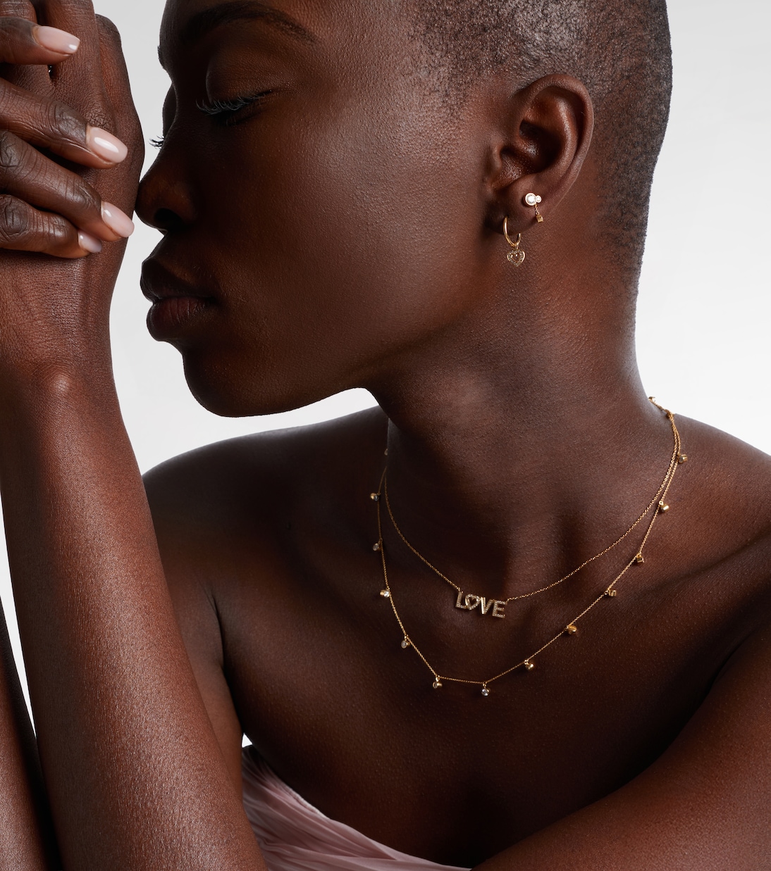 Lettre De Mini Cœur 18kt gold single hoop earring with diamonds | Sophie Bille Brahe