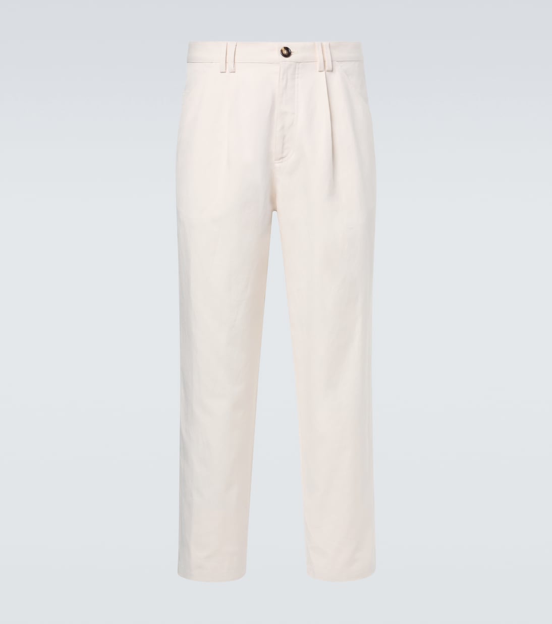 Cotton and linen straight pants | Brunello Cucinelli
