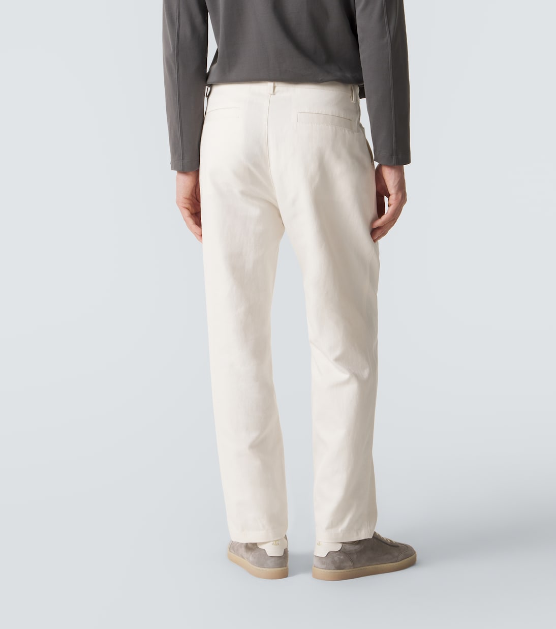 Cotton and linen straight pants | Brunello Cucinelli
