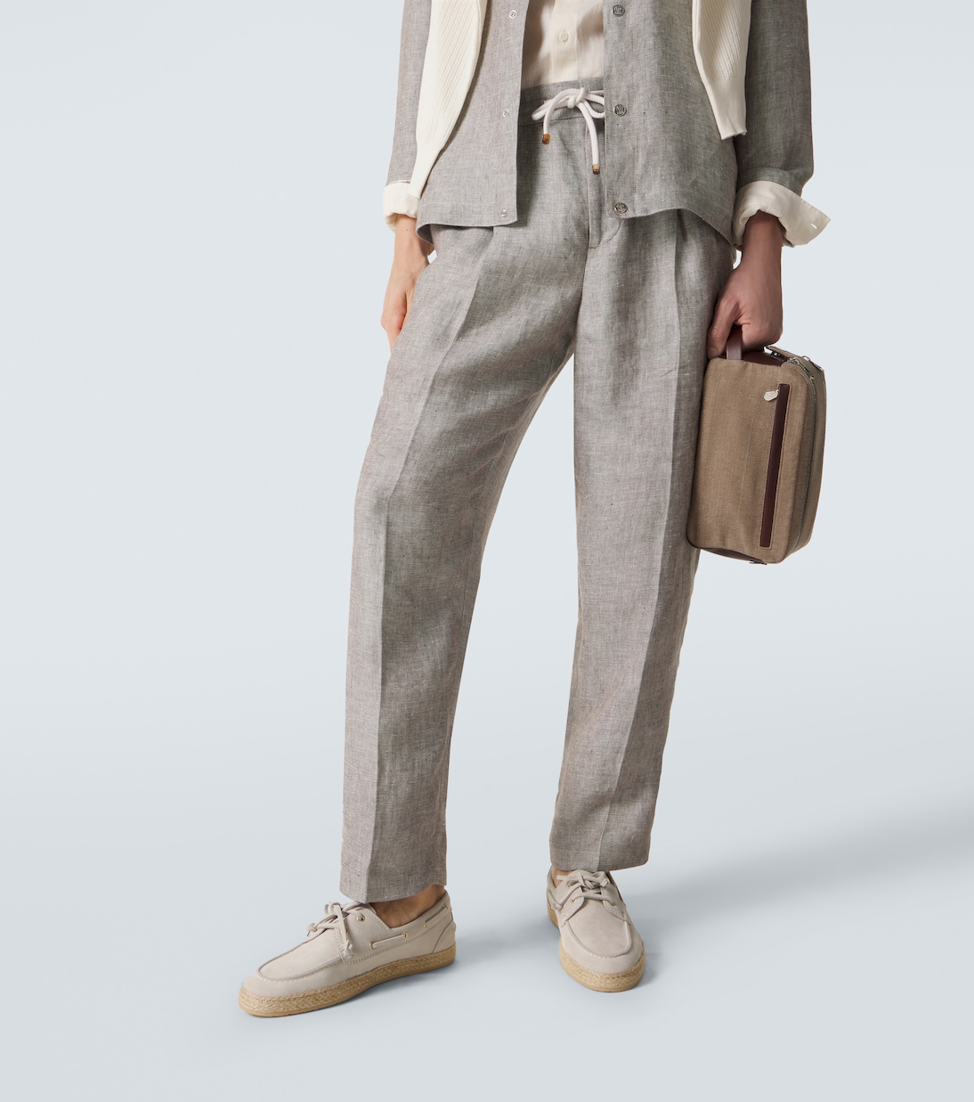 레더 트리밍 트래블 파우치 | Brunello Cucinelli