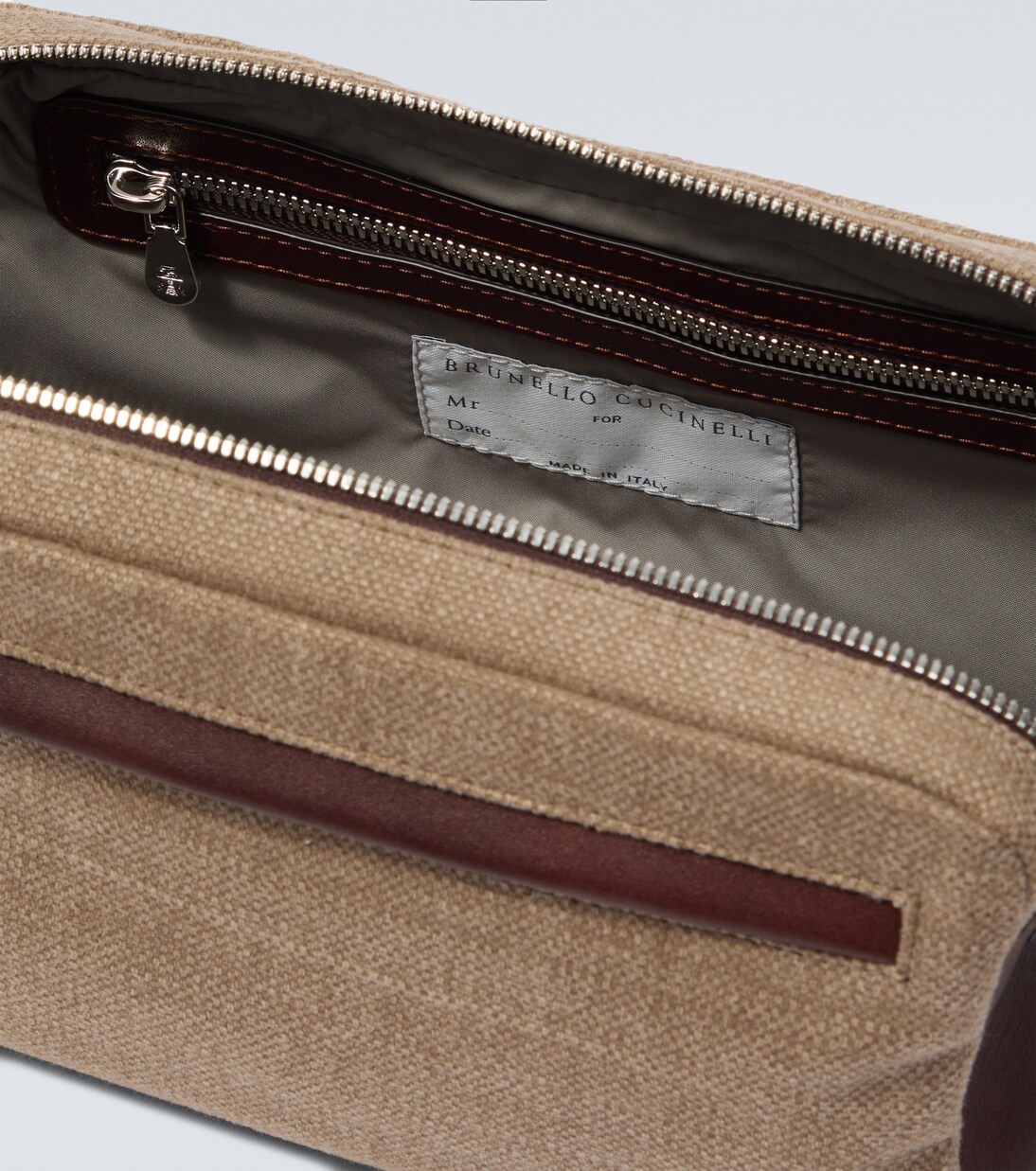 레더 트리밍 트래블 파우치 | Brunello Cucinelli