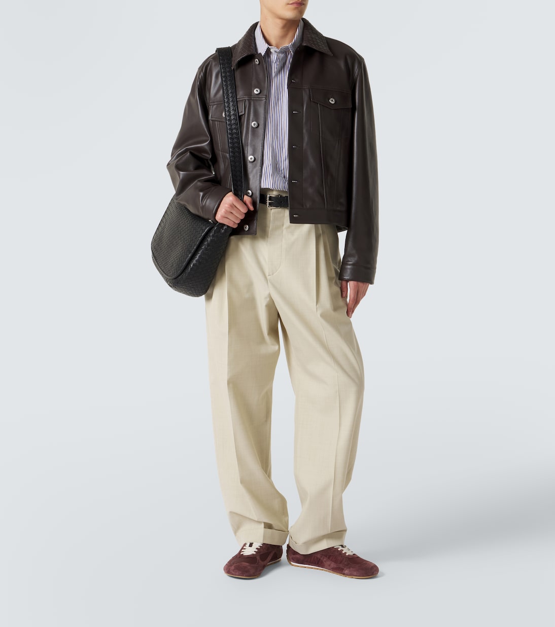 Veneto Intrecciato编织L号皮革单肩包 | Bottega Veneta