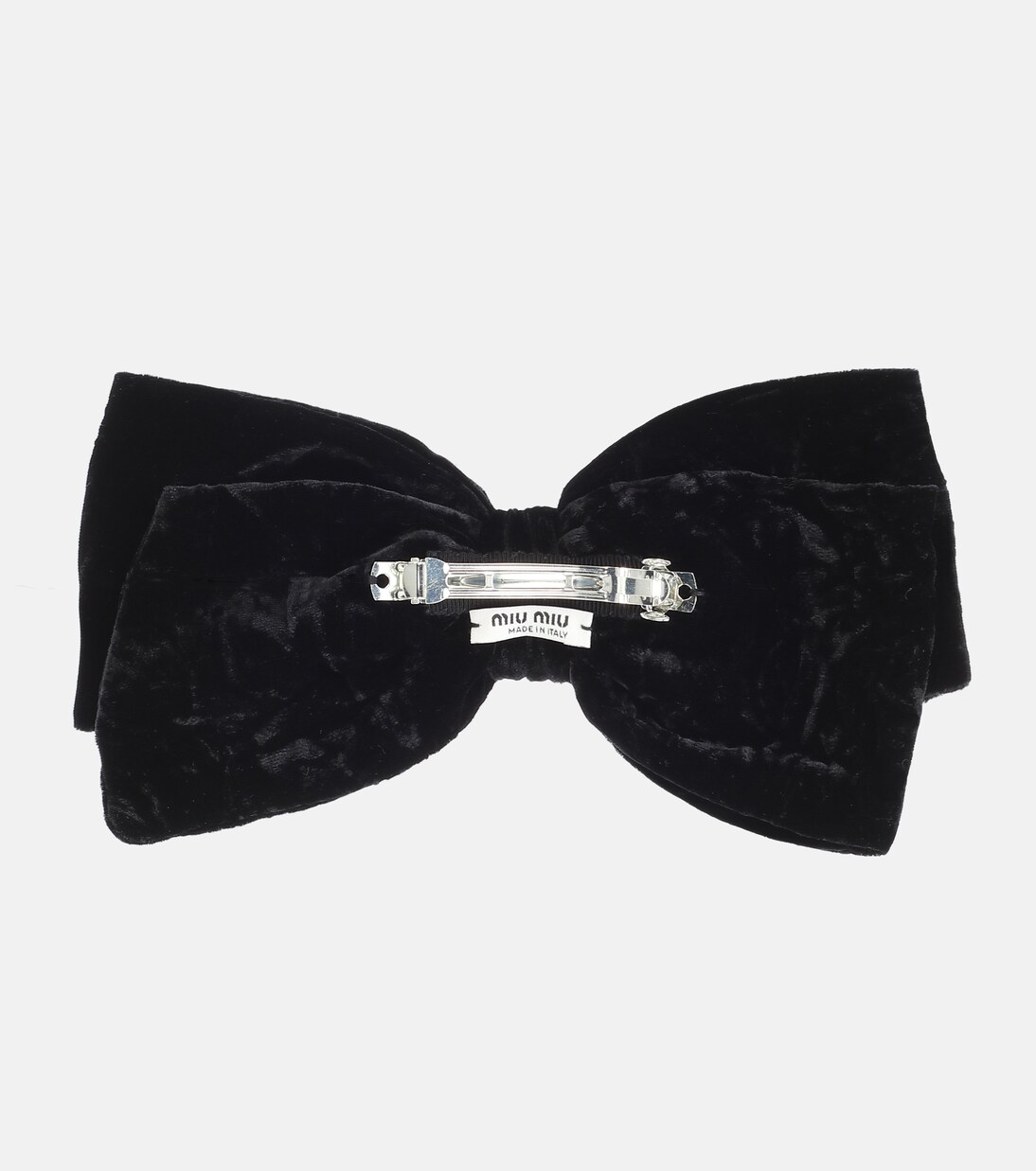 Embellished velvet bow barrette | Miu Miu