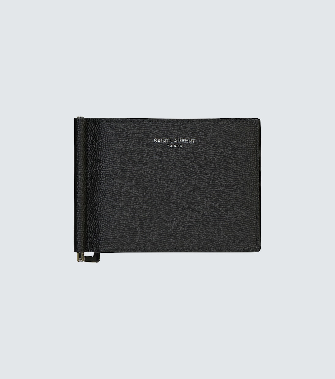 Grain leather wallet with money clip | Saint Laurent