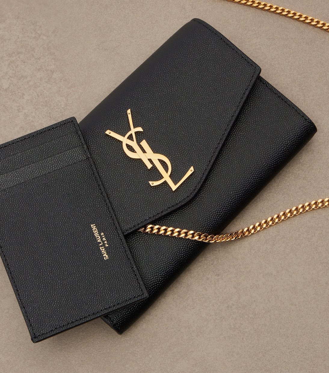 Uptown leather wallet on chain | Saint Laurent