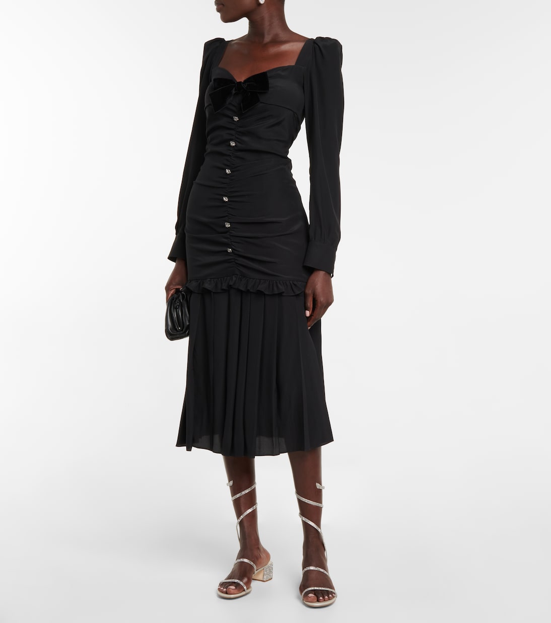 Sandalen Cleo 45 aus Satin mit Kristallen | Rene Caovilla