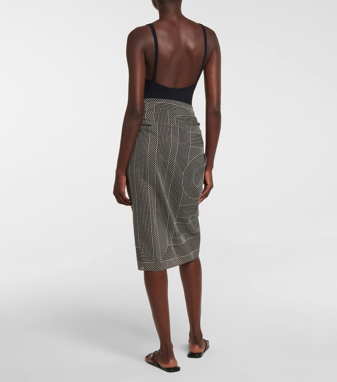 Pareo de algodón y seda con monograma | Toteme