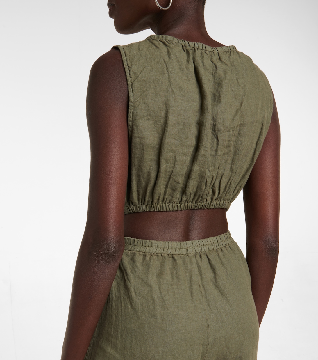 Vivi cutout linen jumpsuit | Velvet