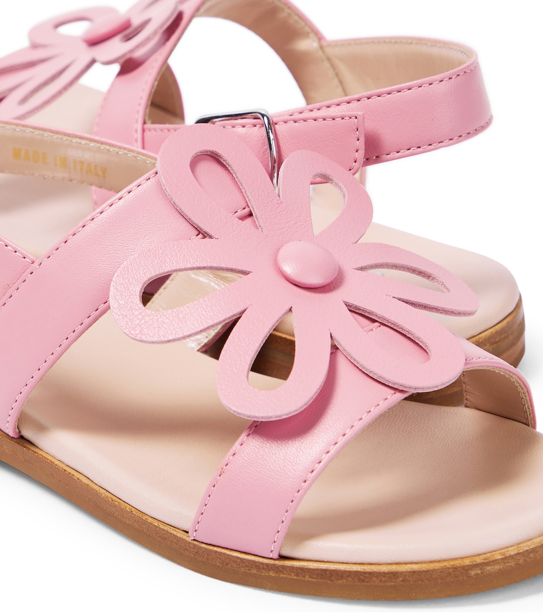Flower-embellished leather sandals | Il Gufo