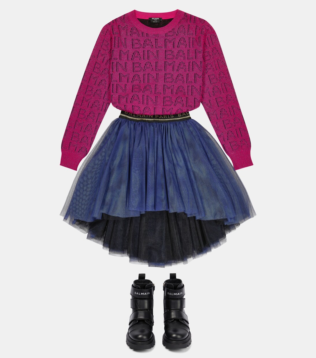 Logo tulle skirt | Balmain Kids