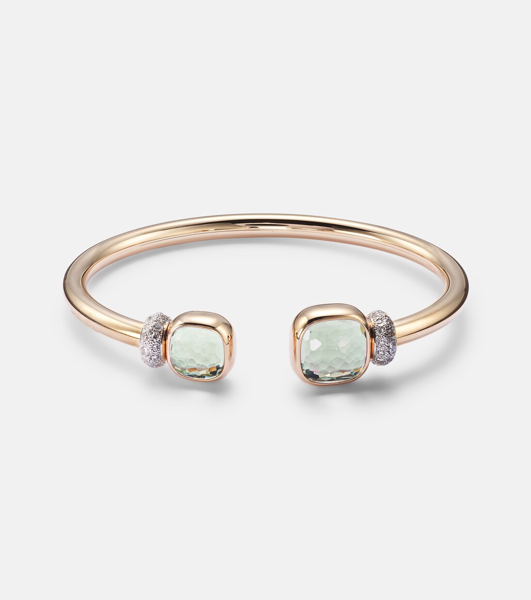 Jonc Nudo en or rose 18 ct, prasiolite et diamants | Pomellato