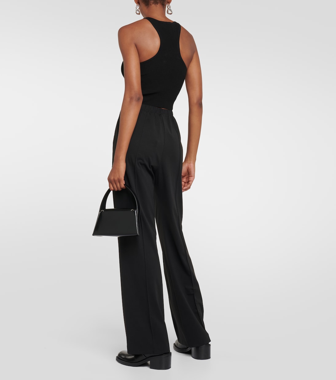 Pantalon droit Leisure Calca à taille haute en soie | Max Mara