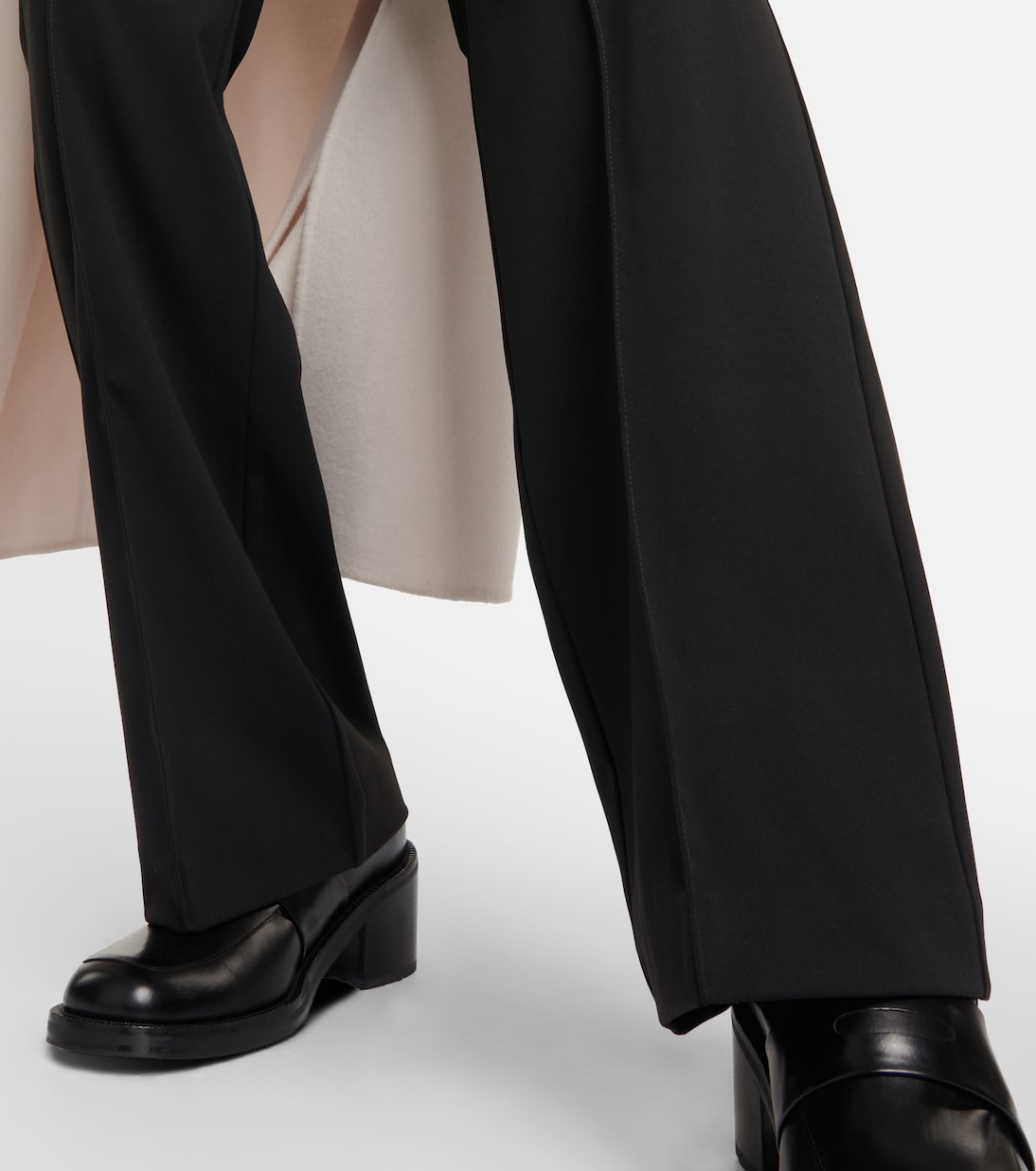 Pantalon droit Leisure Calca à taille haute en soie | Max Mara