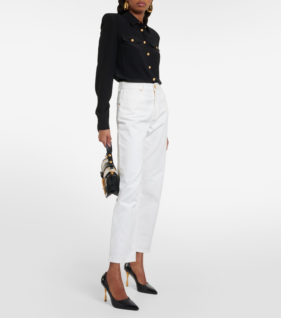 Jeans rectos de tiro alto | Balmain