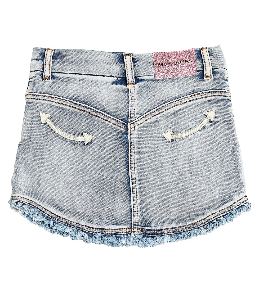Embroidered frayed denim skirt | Monnalisa