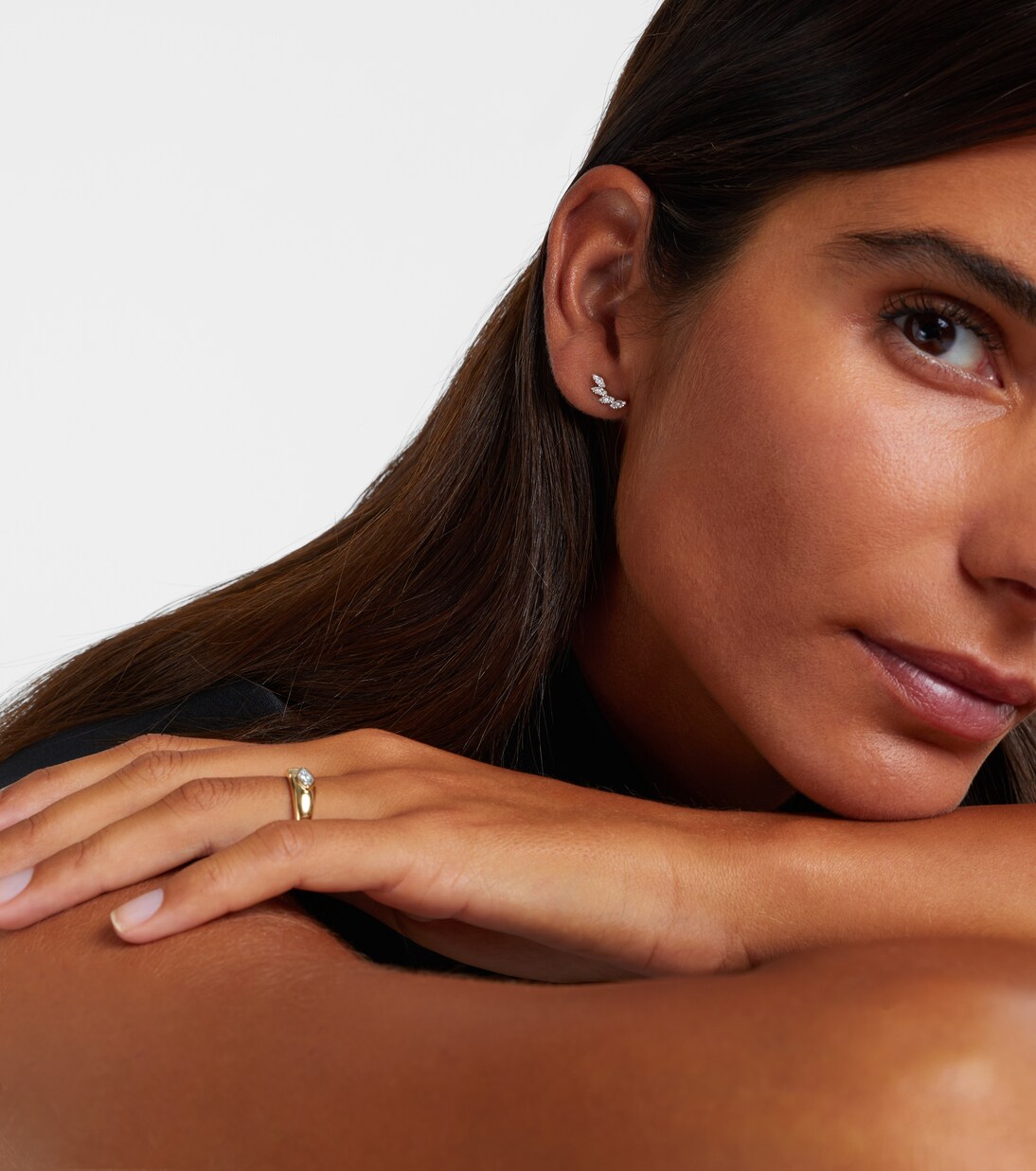 Boucles d'oreilles Muse Tiara en or 10 ct et diamants | Stone and Strand