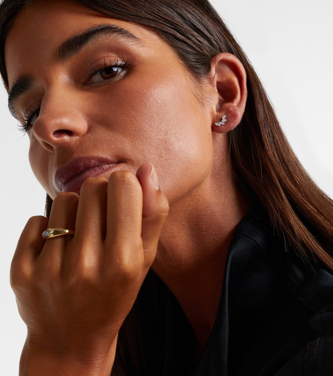 Boucles d'oreilles Muse Tiara en or 10 ct et diamants | Stone and Strand